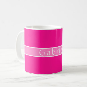 Einfach Personalisiertes Hot Pink Kaffeetasse