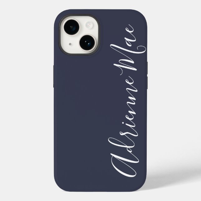 Einfach Personalisiertes Navy Blue Case-Mate iPhone 14 Hülle (Rückseite)