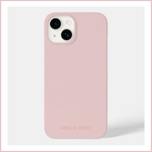 Einfach Personalisiertes Quarz Rosa auf rosa iPhon Case-Mate iPhone 14 Hülle