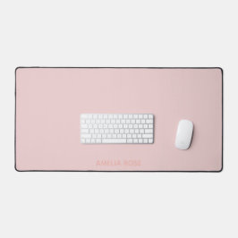 Einfach Personalisiertes Quarz Rosa auf Rosa Schreibtischunterlage