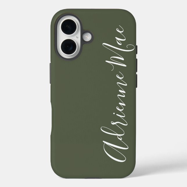 Einfach Personalisiertes Tarngrün Case-Mate iPhone 16 Hülle (Rückseite)