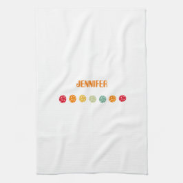 Einfach Personalisiertes weißes Orangenhandtuch Geschirrtuch