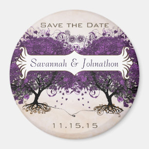 Einfach Pfirsich Herz Baum Save-the-Date-Magnete Magnet