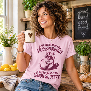 Einfach Pfirsich Zitrone Quetsche Lustiger Waschbä T-Shirt