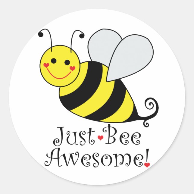 Einfach Phantastischer Bienenklassiker runder Stic Aufkleber (Vorderseite)