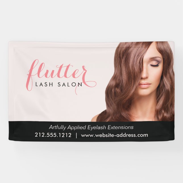 Einfach Pink Lash Salon Foto Banner (Horizontal)