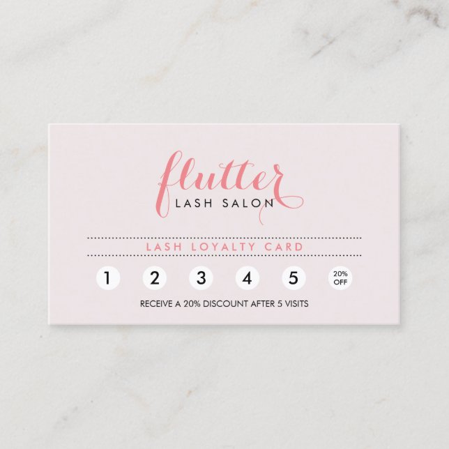 Einfach Pink Lash Salon Loyalty Punch Card Treuekarte (Vorderseite)