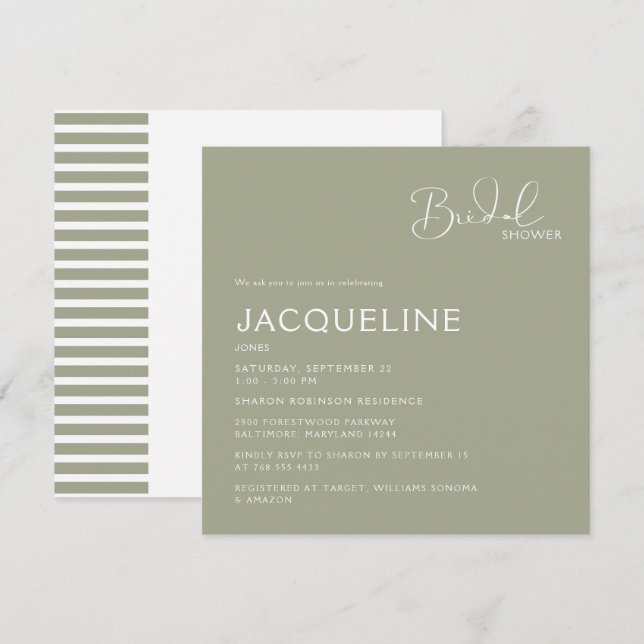 Einfach Platz Brautparty Einladung (Vorne/Hinten)