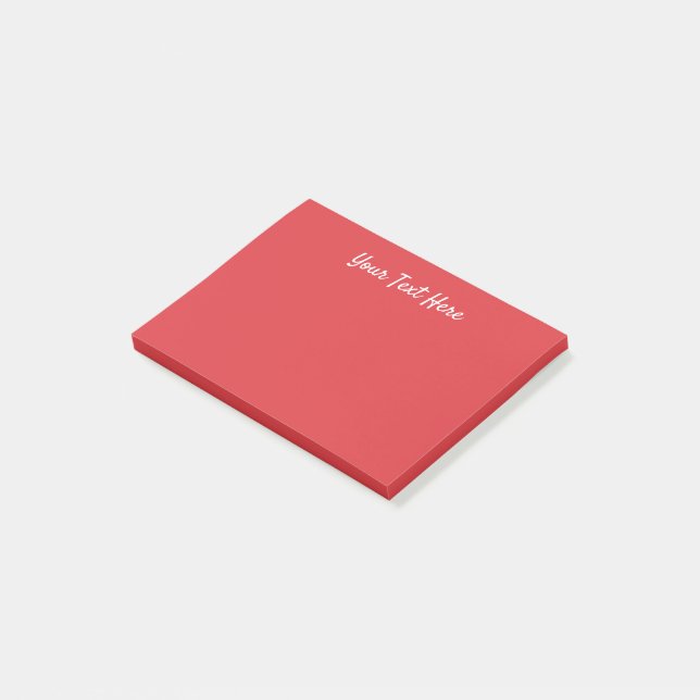 Einfach Poppy solide rot Post-it Klebezettel (angewinkelt)