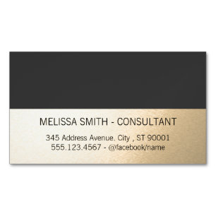 Einfach Professionell Gold Lux Grau Magnetische Visitenkarte