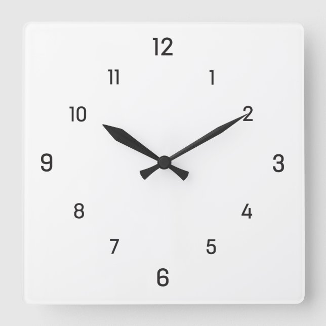 Einfach quadratische Wanduhr (Vorderseite)