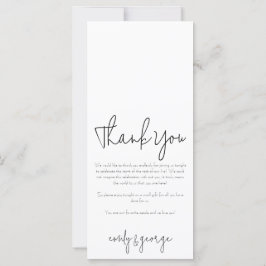 Einfach Quaint Wedding Menü & Dankeschön Card