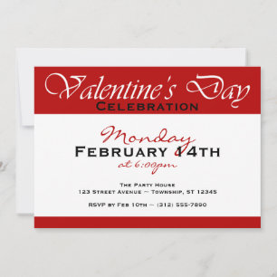 Einfach Red Valentine Day Celebration Einladungen