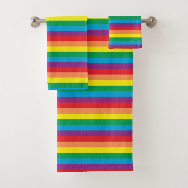 Einfach Regenbogenmuster Badhandtuch Set (Insitu)