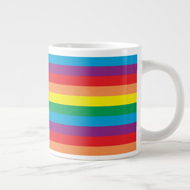 Einfach Regenbogenmuster Jumbo-Tasse (Rechts)