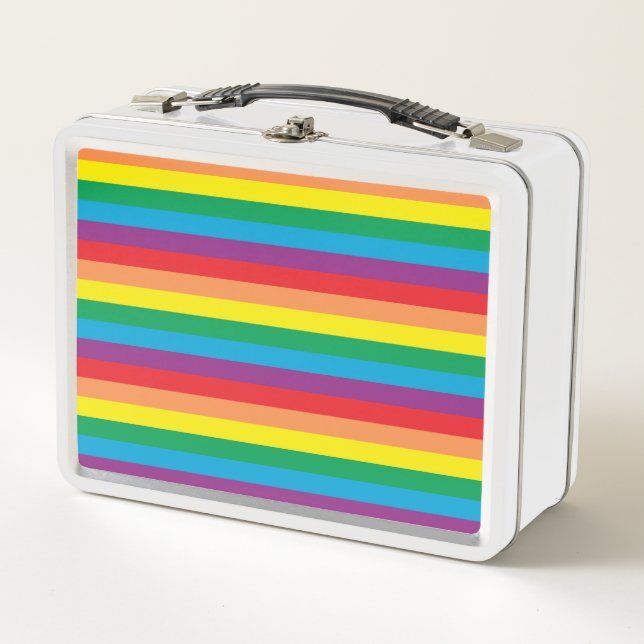 Einfach Regenbogenmuster Metall Brotdose (Vorderseite)