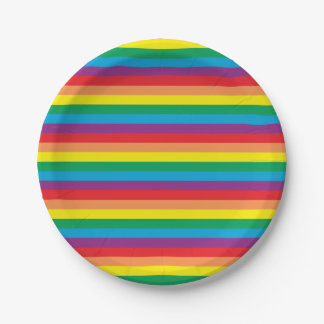 Einfach Regenbogenmuster Pappteller