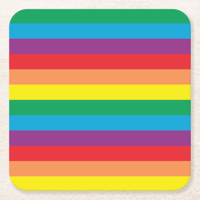 Einfach Regenbogenmuster Rechteckiger Pappuntersetzer (Vorderseite)
