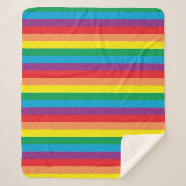 Einfach Regenbogenmuster Sherpadecke (Vorderseite)