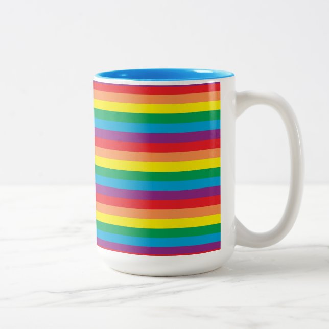 Einfach Regenbogenmuster Zweifarbige Tasse (Rechts)