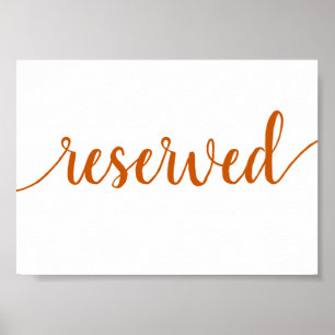 Einfach reserviert   Fall Orange Any Event Table Poster