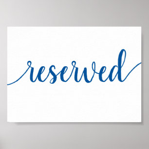 Einfach reserviert   French Blue Any Event Table Poster