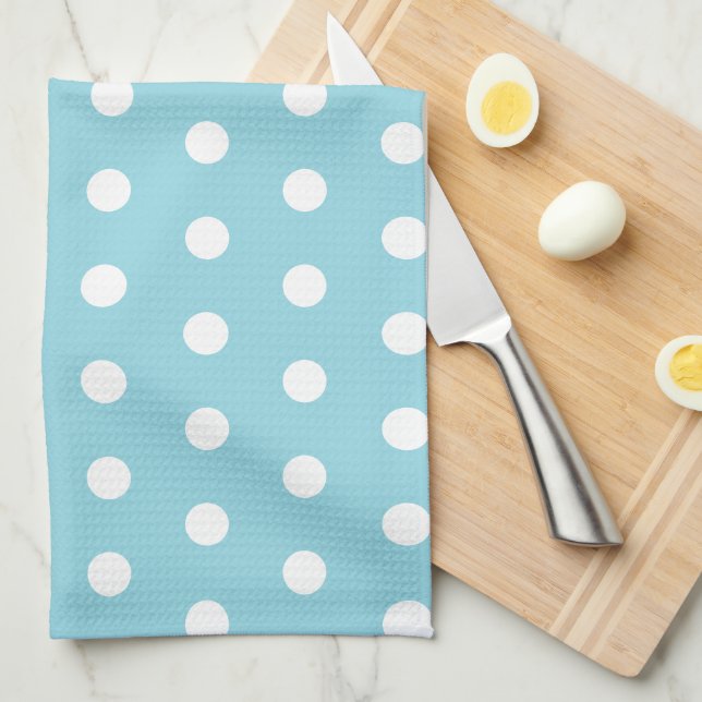 Einfach Robin Egg Blue Polka Dots Küchentuch (Viertel Falte)
