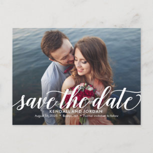 Einfach romantische EDITABLE-FARBE Save the Date Postkarte