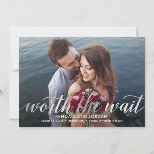 Einfach romantische Werde-was-wird- Save-the-Date- Dankeskarte