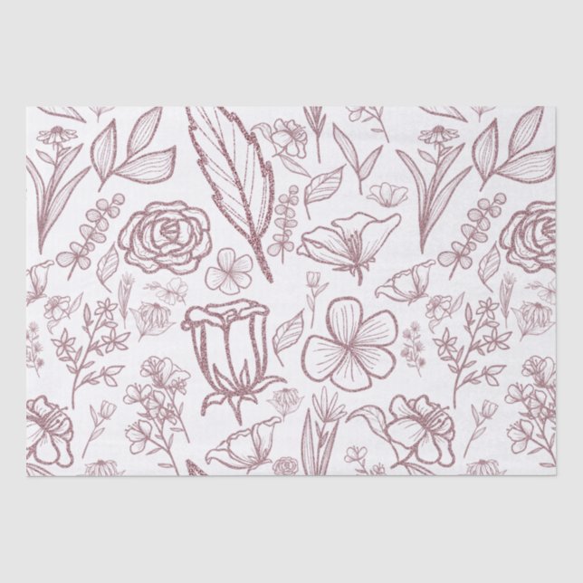 Einfach rosa Blütenfarbe weiß | Seidenpapier (Vorderseite)