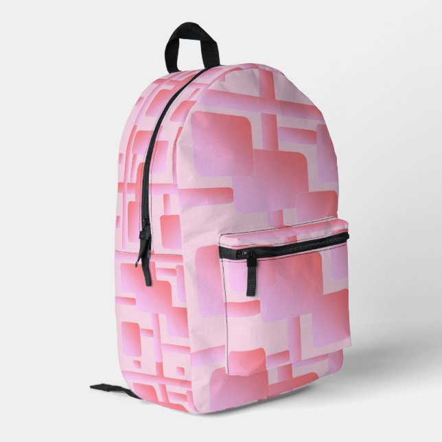 Einfach rosa Druck schneiden Nähtasche Bedruckter Rucksack (Rückseitige Ecke links)