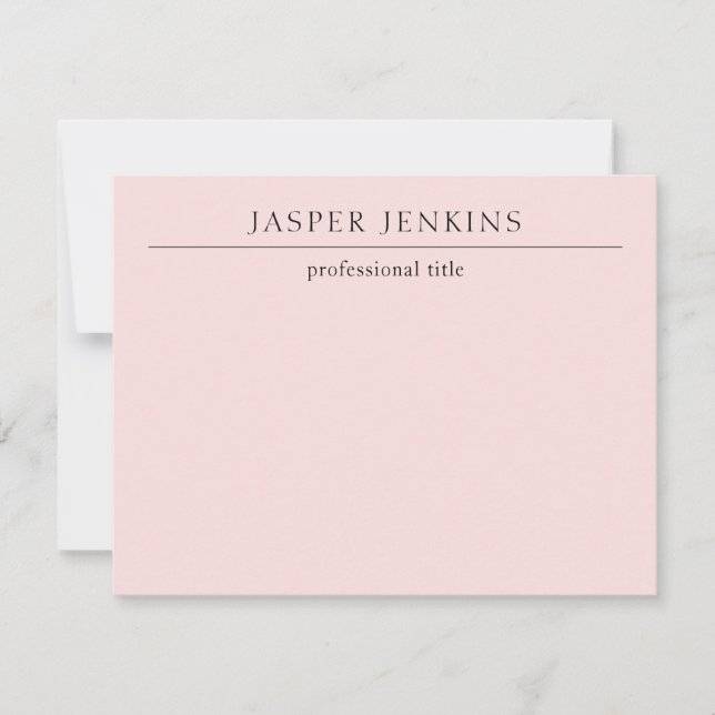 Einfach rosa Minimal modern Mitteilungskarte (Vorderseite)