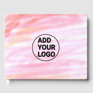 Einfach rosa minimale Aquarellfarbe Logo-Gesellsch Gästebuch