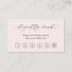 Einfach rosa Minimaler QR-Code für Herz/Kreislauf Treuekarte