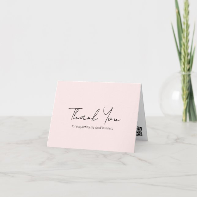 Einfach rosa Minimalistisch Elegant Modernes Busin Dankeskarte (Vorderseite)