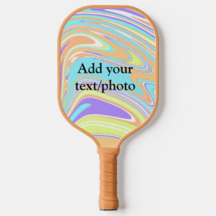 Einfach rosa orange gelb abstrakter Name Pickleball Schläger