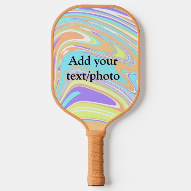 Einfach rosa orange gelb abstrakter Name Pickleball Schläger (Vorderseite)