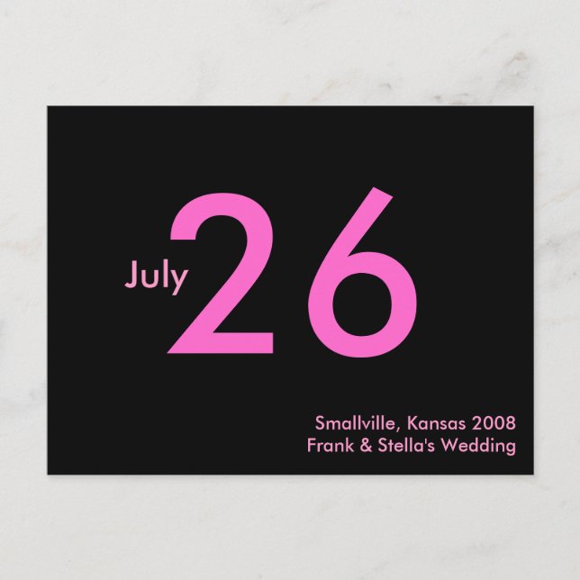 Einfach rosa Save the Date anpassbar Ankündigungspostkarte (Vorderseite)