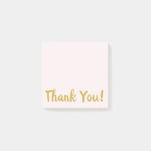 Einfach Rosa und Gold Vielen Dank Post-it Klebezettel