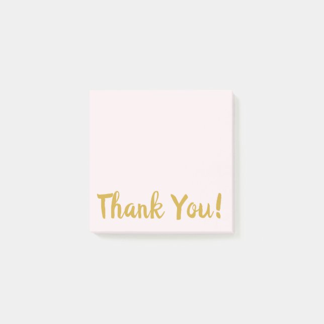 Einfach Rosa und Gold Vielen Dank Post-it Klebezettel (Vorderseite)
