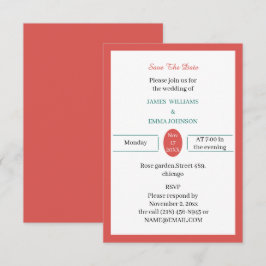 Einfach Rot Personalisiert Save The Date