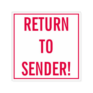 Einfach "RÜCKKEHR ZU SENDER!" Briefmarke Permastempel