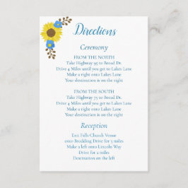 Einfach rustikale Sonnenblumenrichtung Begleitkarte