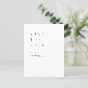 Einfach sauber minimalmodern Save the Date Postkarte