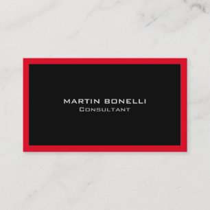 Einfach Sauber Schwarz Rot Rand Standard Visitenkarte