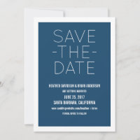Einfach Save the Date einladen, blau