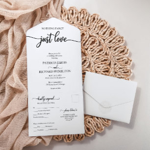 Einfach Schick Fette Kalligrafie Lässige Hochzeit  All In One Einladung