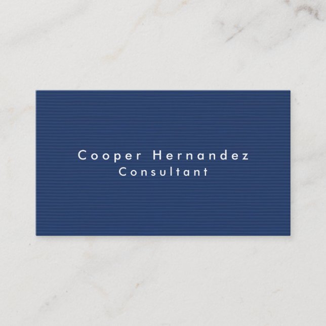 Einfach Schlicht Elegant Blau Minimalistisch Beruf Visitenkarte (Vorderseite)