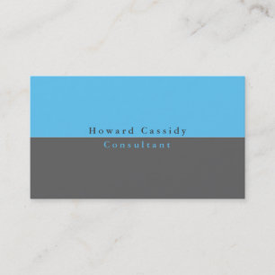 Einfach Schlicht Elegant Grau Blau Minimalistisch  Visitenkarte