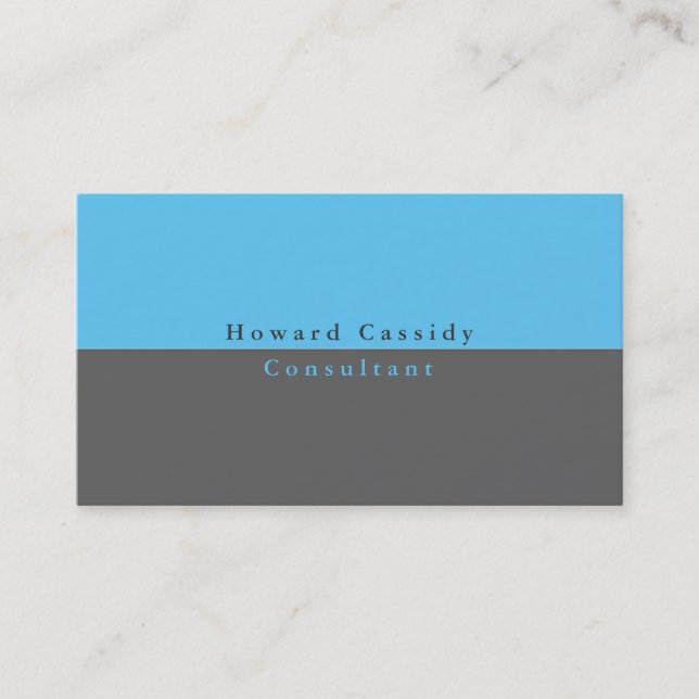 Einfach Schlicht Elegant Grau Blau Minimalistisch  Visitenkarte (Vorderseite)